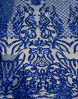 Royal Blue Luna Stretch Sequins Lace Fabric - Fashion Fabrics LLC