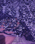 Lavender Purple Luna Stretch Sequins Lace Fabric - Fashion Fabrics LLC