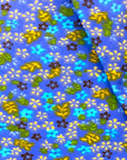 Blue Multi Color Small Floral Print Poly Cotton Fabric - Fashion Fabrics LLC