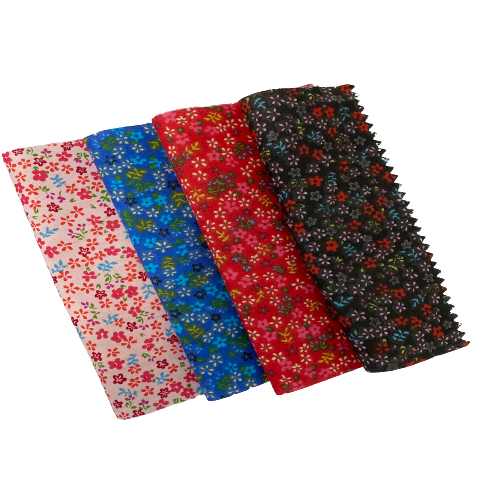 Red Multi Color Small Floral Print Poly Cotton Fabric - Fashion Fabrics LLC