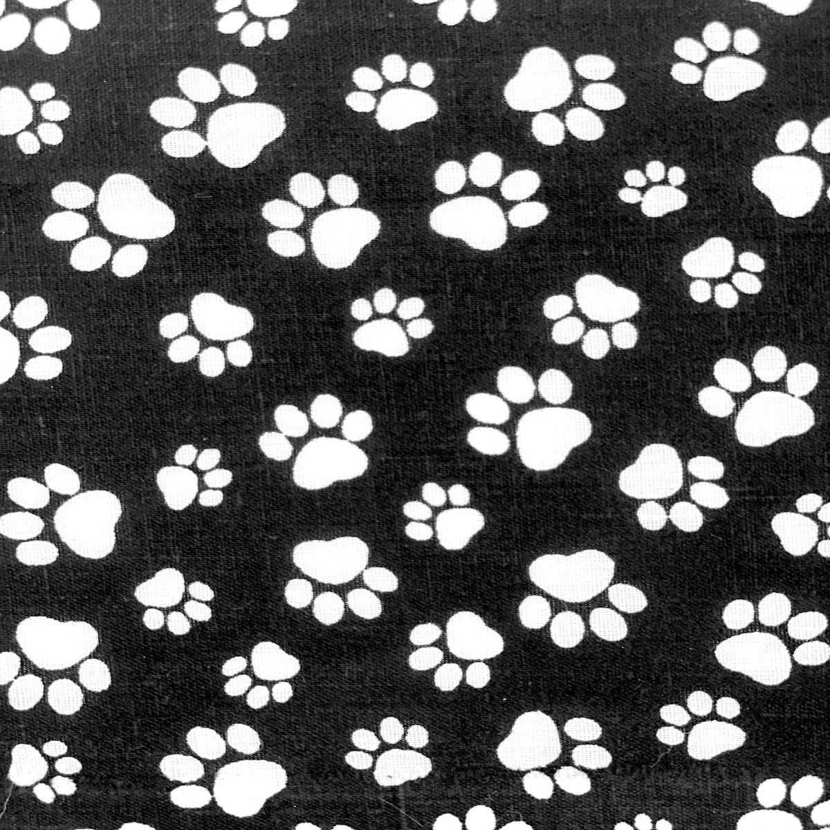 Black Puppy Paw Print Print Poly Cotton Fabric - Fashion Fabrics LLC