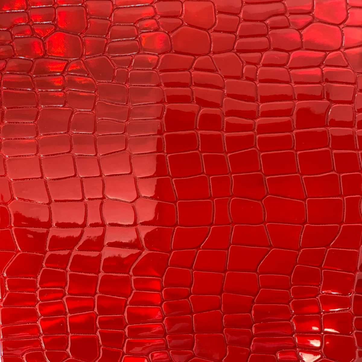 Red Iridescent Faux Crocodile Vinyl Fabric - Fashion Fabrics LLC