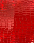 Red Iridescent Faux Crocodile Vinyl Fabric - Fashion Fabrics LLC