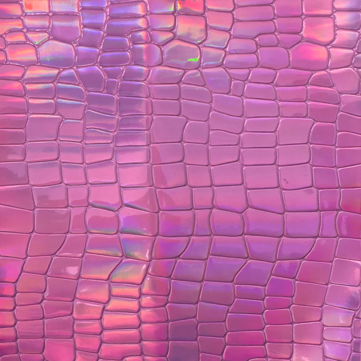 Pink Iridescent Faux Crocodile Vinyl Fabric - Fashion Fabrics LLC