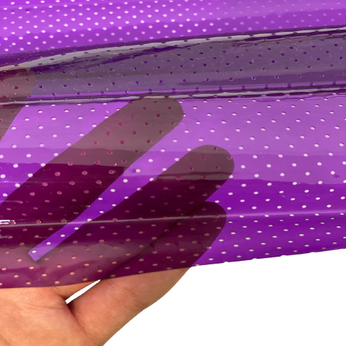 Purple Perforated Tinted PVC Marine Clear Vinyl Fabric - Fashion Fabrics LLC