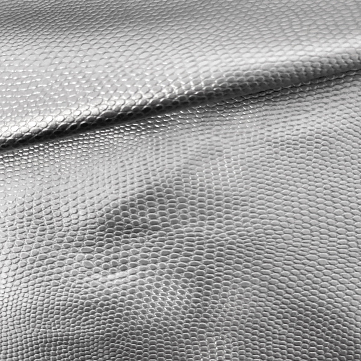 Silver Anaconda Snakeskin Stretch Vinyl Fabric - Fashion Fabrics LLC