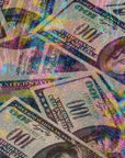 Rainbow Hologram Mystique Money Print Spandex Fabric - Fashion Fabrics LLC