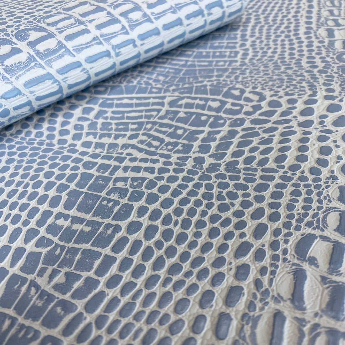 Ice Blue Marine Gator Vinyl Fabric - Fashion Fabrics LLC