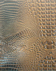 Brown Amazon 3D Embossed Gator Faux Leather Vinyl Fabric - Fashion Fabrics LLC