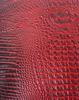 Red Amazon 3D Embossed Gator Faux Leather Vinyl Fabric - Fashion Fabrics LLC