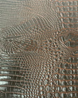 Dark Brown Amazon 3D Embossed Gator Faux Leather Vinyl Fabric - Fashion Fabrics LLC
