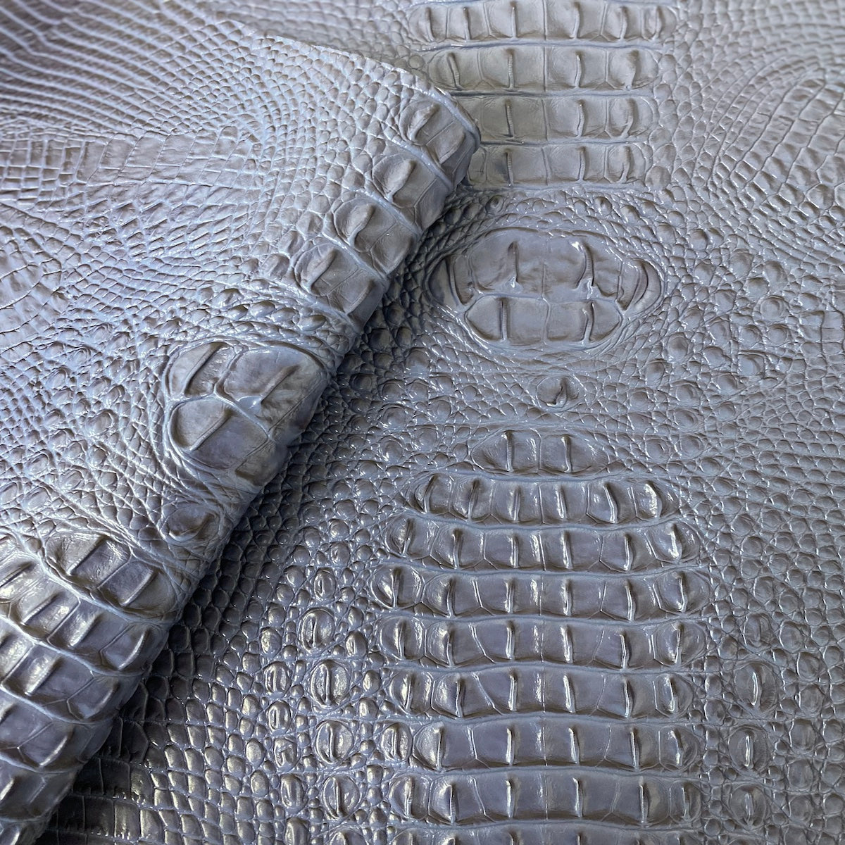 Blue Amazon 3D Embossed Gator Faux Leather Vinyl Fabric - Fashion Fabrics LLC