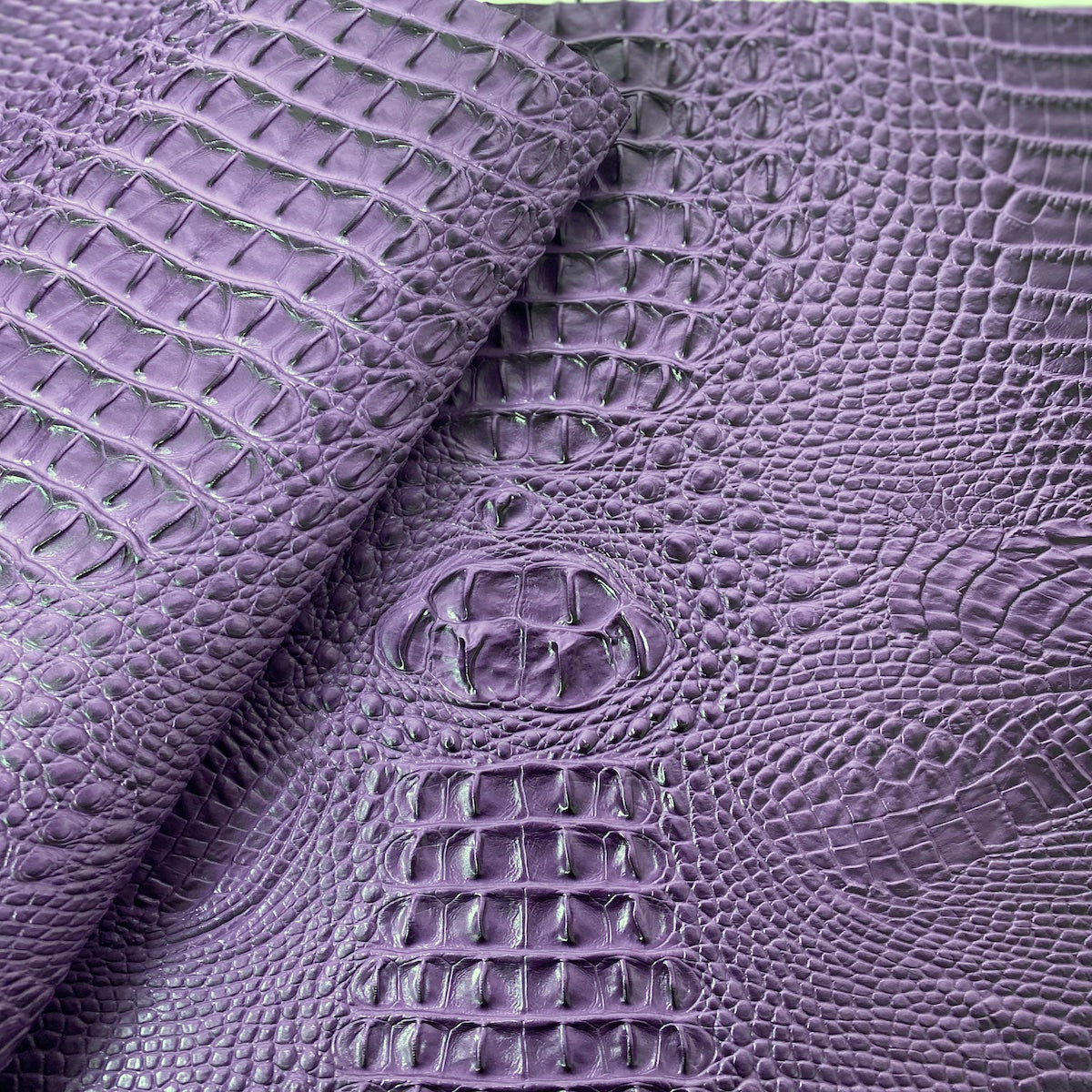 Purple Amazon 3D Embossed Gator Faux Leather Vinyl Fabric - Fashion Fabrics LLC