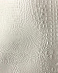 White Amazon 3D Embossed Gator Faux Leather Vinyl Fabric - Fashion Fabrics LLC