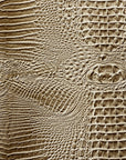 Beige Amazon 3D Embossed Gator Faux Leather Vinyl Fabric - Fashion Fabrics LLC