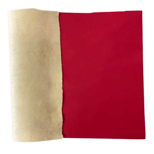 Red Lambskin Stretch Faux Leather With Suede Backing Apparel Fabric - Fashion Fabrics LLC