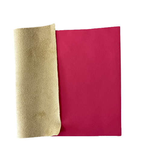 Pink Lambskin Stretch Faux Leather With Suede Backing Apparel Fabric - Fashion Fabrics LLC
