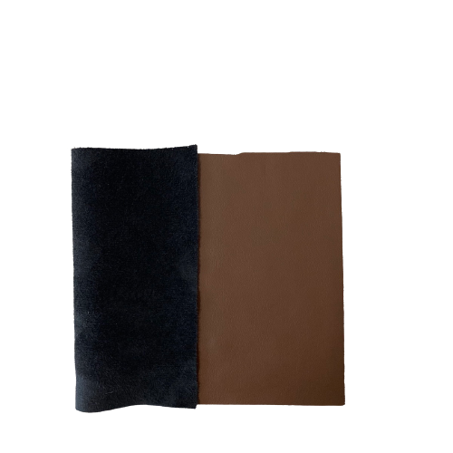 Brown Lambskin Stretch Faux Leather With Suede Backing Apparel Fabric - Fashion Fabrics LLC