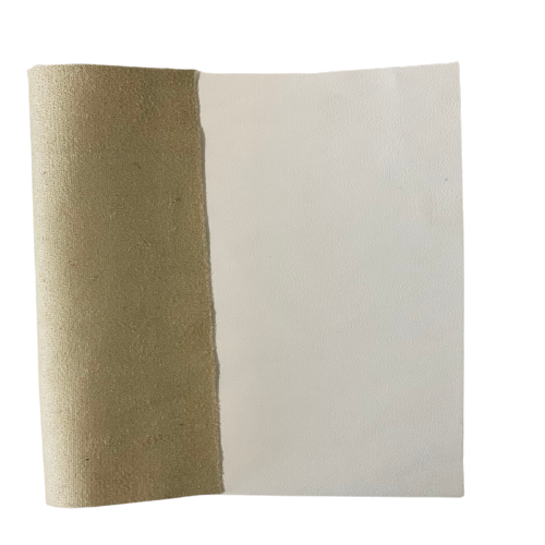 White Lambskin Stretch Faux Leather With Suede Backing Apparel Fabric - Fashion Fabrics LLC