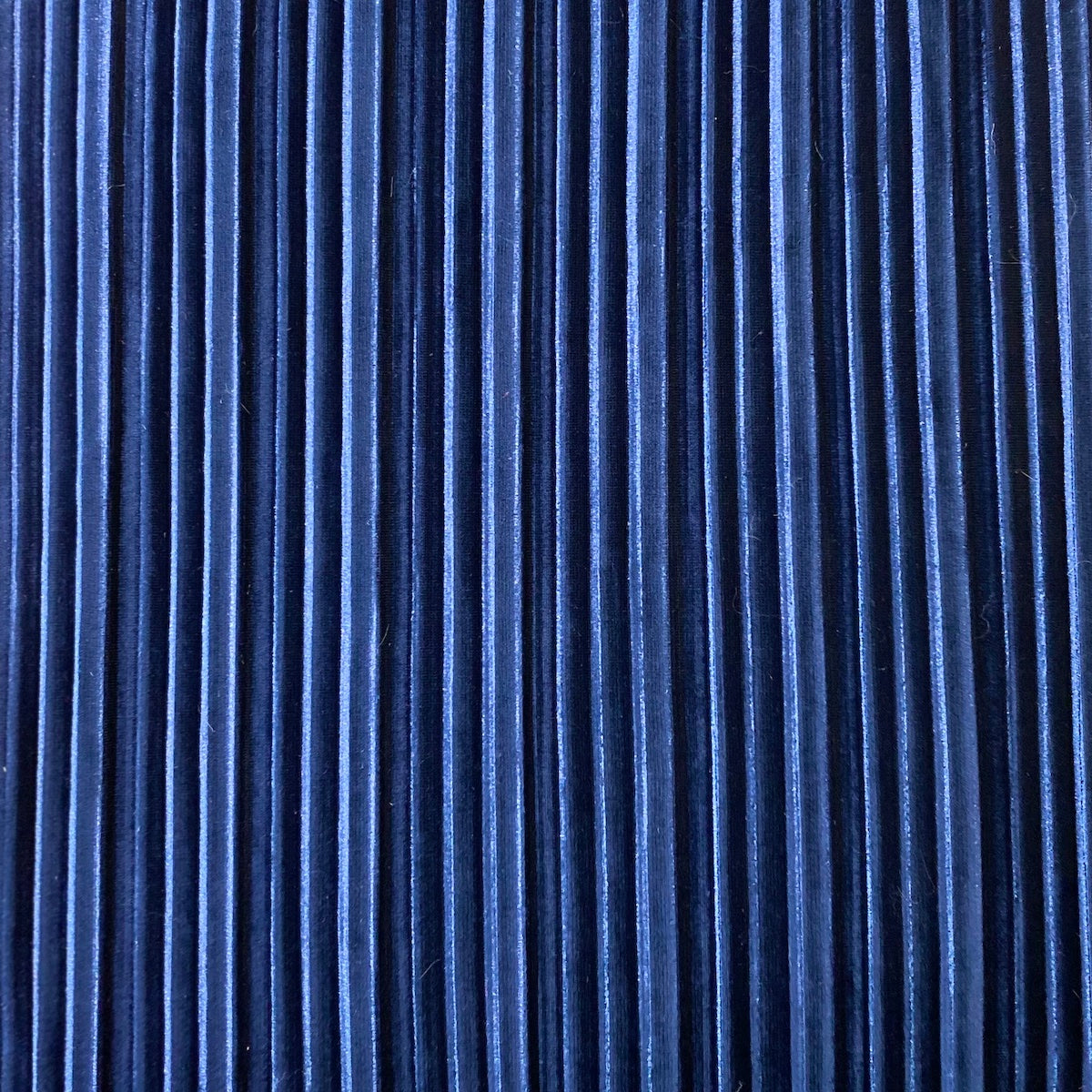 Navy Blue Pleated Stretch Velvet Fabric - Fashion Fabrics LLC