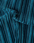 Emerald Green Pleated Stretch Velvet Fabric - Fashion Fabrics LLC