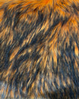 Orange Black Husky Print Long Pile Shaggy Faux Fur Fabric - Fashion Fabrics LLC