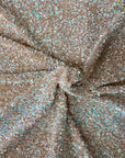 Pearl Blue | Nude Sequins Embroidered Stretch Velvet Rodeo Fabric - Fashion Fabrics LLC