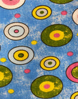 Baby Blue Sphere Circle Print Poly Cotton Fabric - Fashion Fabrics LLC
