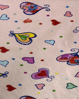 Pink Heart Shape Print Poly Cotton Fabric - Fashion Fabrics LLC