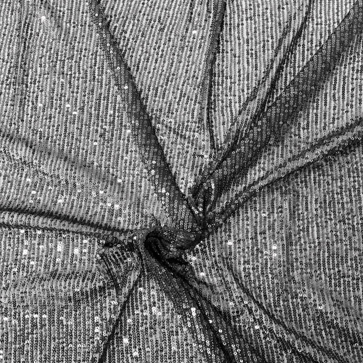 Black Mille Striped Stretch Sequins Lace Fabric - Fashion Fabrics LLC