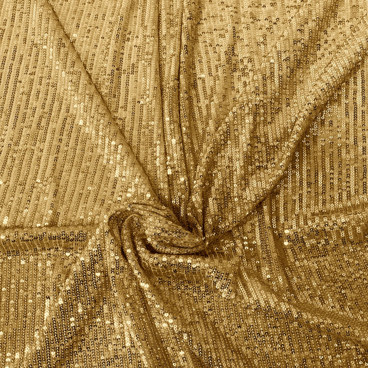 Gold Mille Striped Stretch Sequins Lace Fabric - Fashion Fabrics LLC
