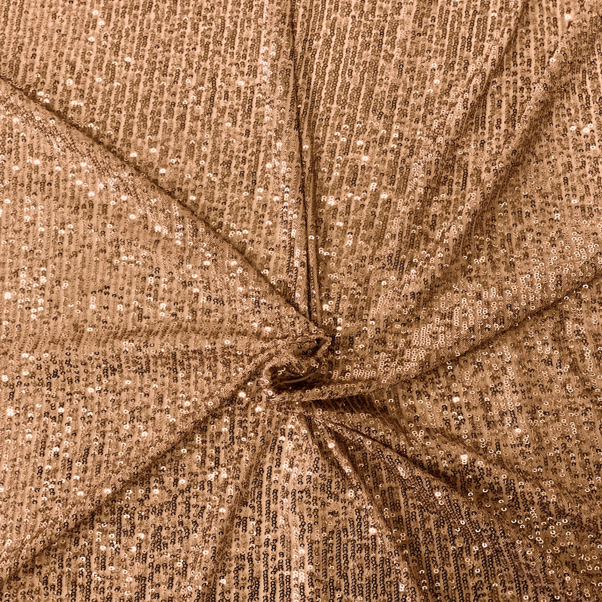 Bronze Mille Striped Stretch Sequins Lace Fabric - Fashion Fabrics LLC
