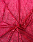 Red Mille Striped Stretch Sequins Lace Fabric - Fashion Fabrics LLC