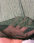 Hunter Green Mille Striped Stretch Sequins Lace Fabric - Fashion Fabrics LLC