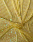 Yellow Iridescent Mille Striped Stretch Sequins Lace Fabric - Fashion Fabrics LLC