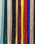 Hunter Green Mille Striped Stretch Sequins Lace Fabric - Fashion Fabrics LLC