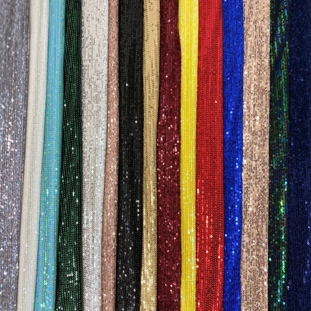 Silver Mille Striped Stretch Sequins Lace Fabric - Fashion Fabrics LLC