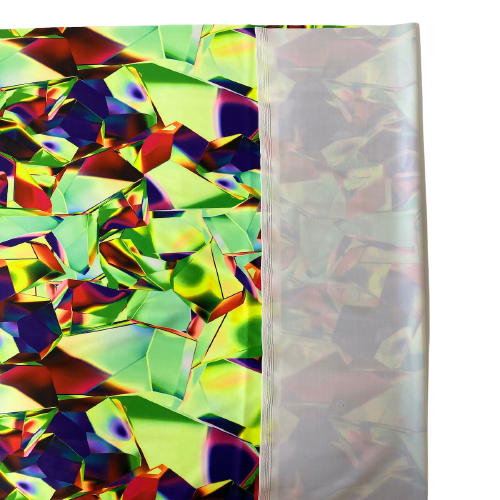 Lime Green Kaleidoscope Geometric Nylon Spandex Fabric - Fashion Fabrics LLC