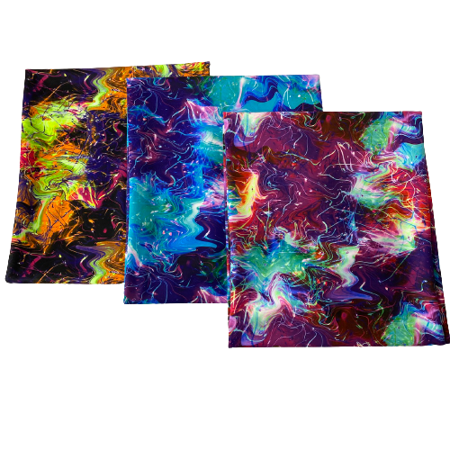 Black Multicolor Laser Tie Dye Nylon Spandex Fabric - Fashion Fabrics LLC