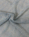 Baby Blue Serene Iridescent Rhinestone Fishnet Lace Fabric - Fashion Fabrics LLC