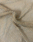 Gold Serene Iridescent Rhinestone Fishnet Lace Fabric - Fashion Fabrics LLC