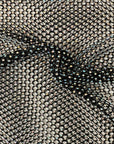 Black Serene Iridescent Rhinestone Fishnet Lace Fabric - Fashion Fabrics LLC