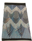 Iridescent Blue Black Mesh Flamingo Fringe Sequins Embroidered Fabric - Fashion Fabrics LLC