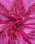 Red Flamingo Fringe Sequins Embroidered Fabric - Fashion Fabrics LLC