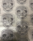 Silver Skeleton Skull Vinyl Fabric - Fashion Fabrics LLC