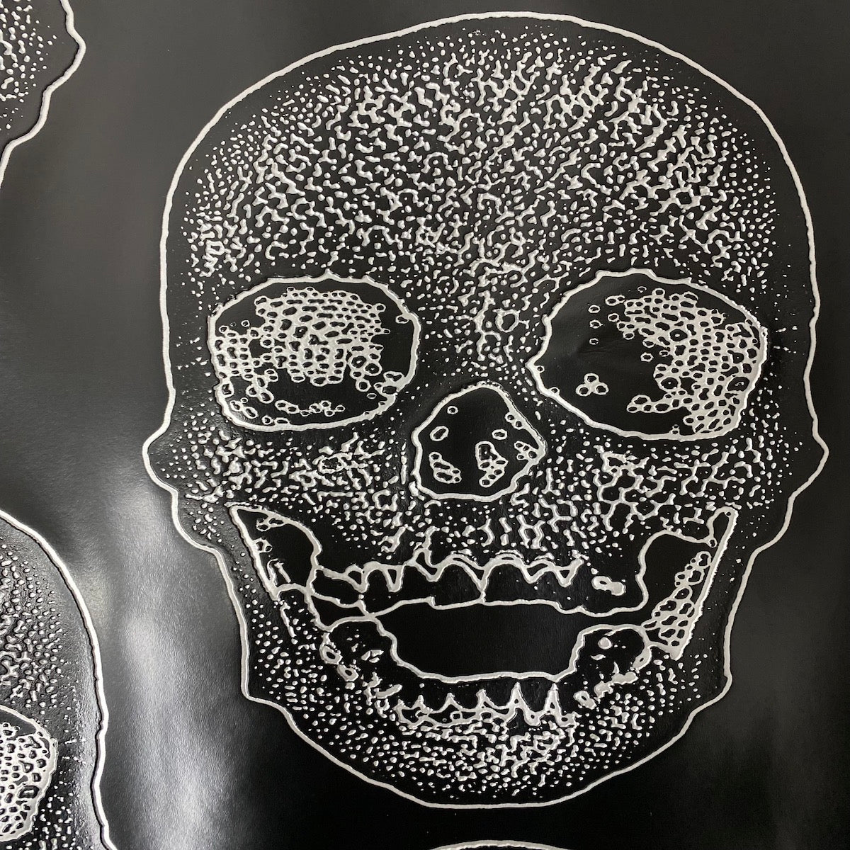 Black Skeleton Skull Vinyl Fabric - Fashion Fabrics LLC