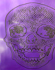Purple Skeleton Skull Vinyl Fabric - Fashion Fabrics LLC