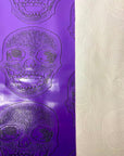 Purple Skeleton Skull Vinyl Fabric - Fashion Fabrics LLC