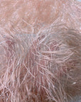 Blush Pink  | Silver Metallic Faux Ostrich Feather Lace Fabric - Fashion Fabrics LLC