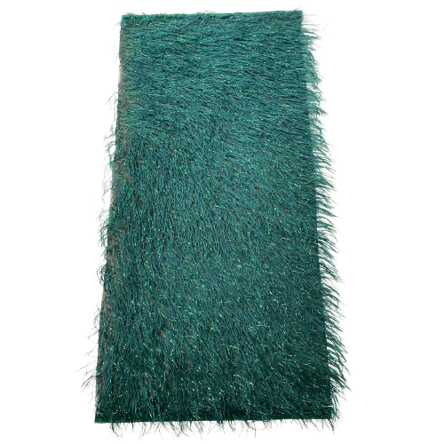 Hunter Green Metallic Faux Ostrich Feather Lace Fabric - Fashion Fabrics LLC